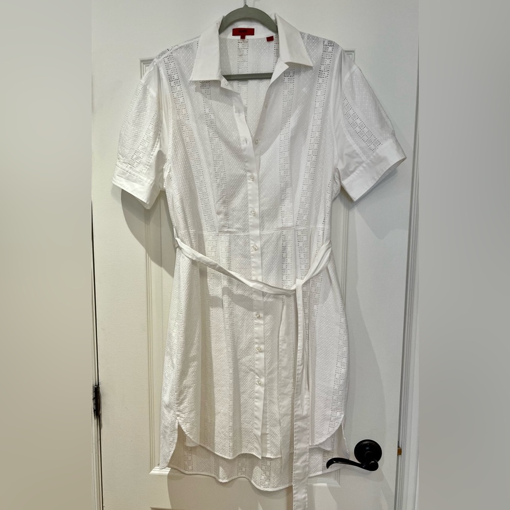 Midi dress , white , Boss , worn once , excellent condition